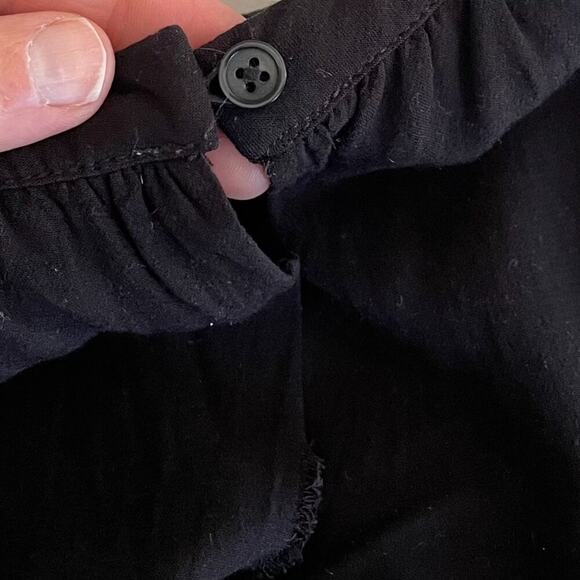 LOFT Sleeveless Black Halter Dress, Embroidered, Fringe, Crochet, Boho, Size M - Picture 6 of 15